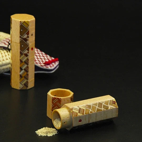 ギリ粉入れ 箱根寄木細工 多角形