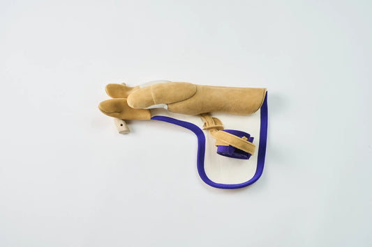 中唐 七分べり 三つ弽 茶 紫かけ紐（カスタムオーダー）