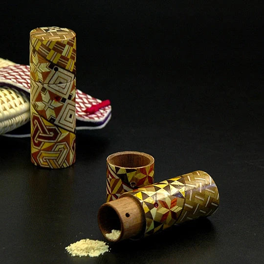 ギリ粉入れ 箱根寄木細工 丸型