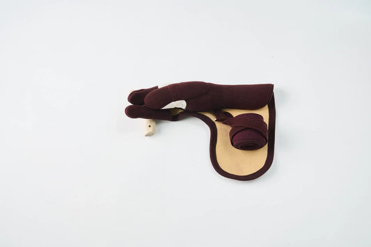 小唐 七分べり 三つ弽 エンジ