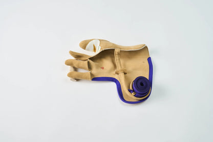 小唐 七分べり 四つ弽 茶 紫かけ紐