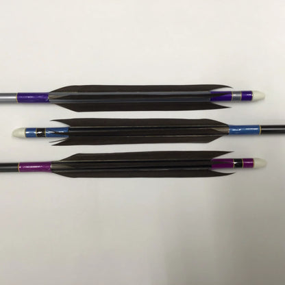【黒羽根】アルミ矢 黒鷲風切羽根 遠的用