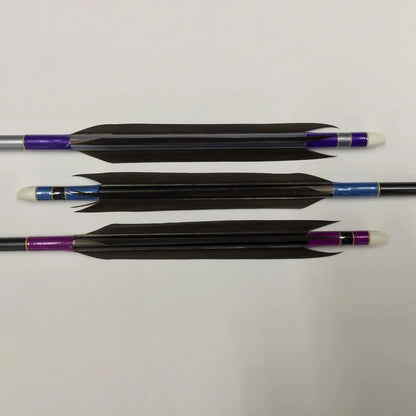【黒羽根】アルミ矢 黒鷲風切羽根 遠的用