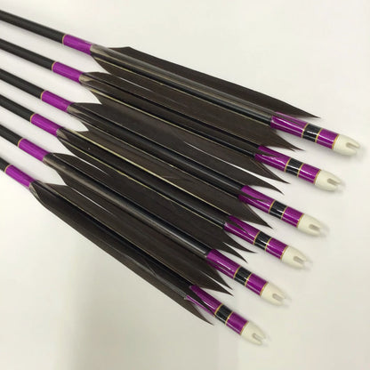 【黒羽根】アルミ矢 黒鷲風切羽根 遠的用