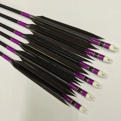 【黒羽根】アルミ矢 黒鷲風切羽根 遠的用