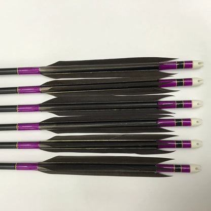 【黒羽根】アルミ矢 黒鷲風切羽根 遠的用