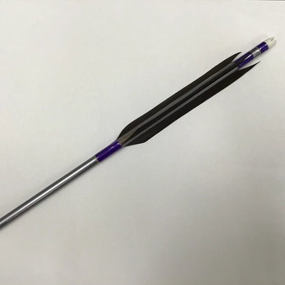 【黒羽根】アルミ矢 黒鷲風切羽根 遠的用