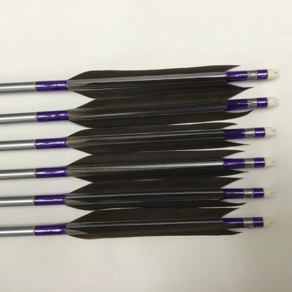 【黒羽根】アルミ矢 黒鷲風切羽根 遠的用