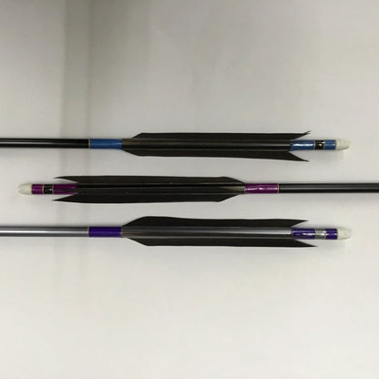 【黒羽根】アルミ矢 黒鷲風切羽根 遠的用