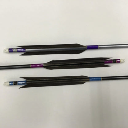 【黒羽根】アルミ矢 黒鷲風切羽根 遠的用