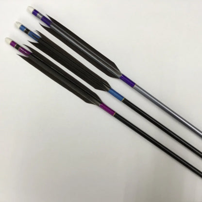 【黒羽根】アルミ矢 黒鷲風切羽根 遠的用