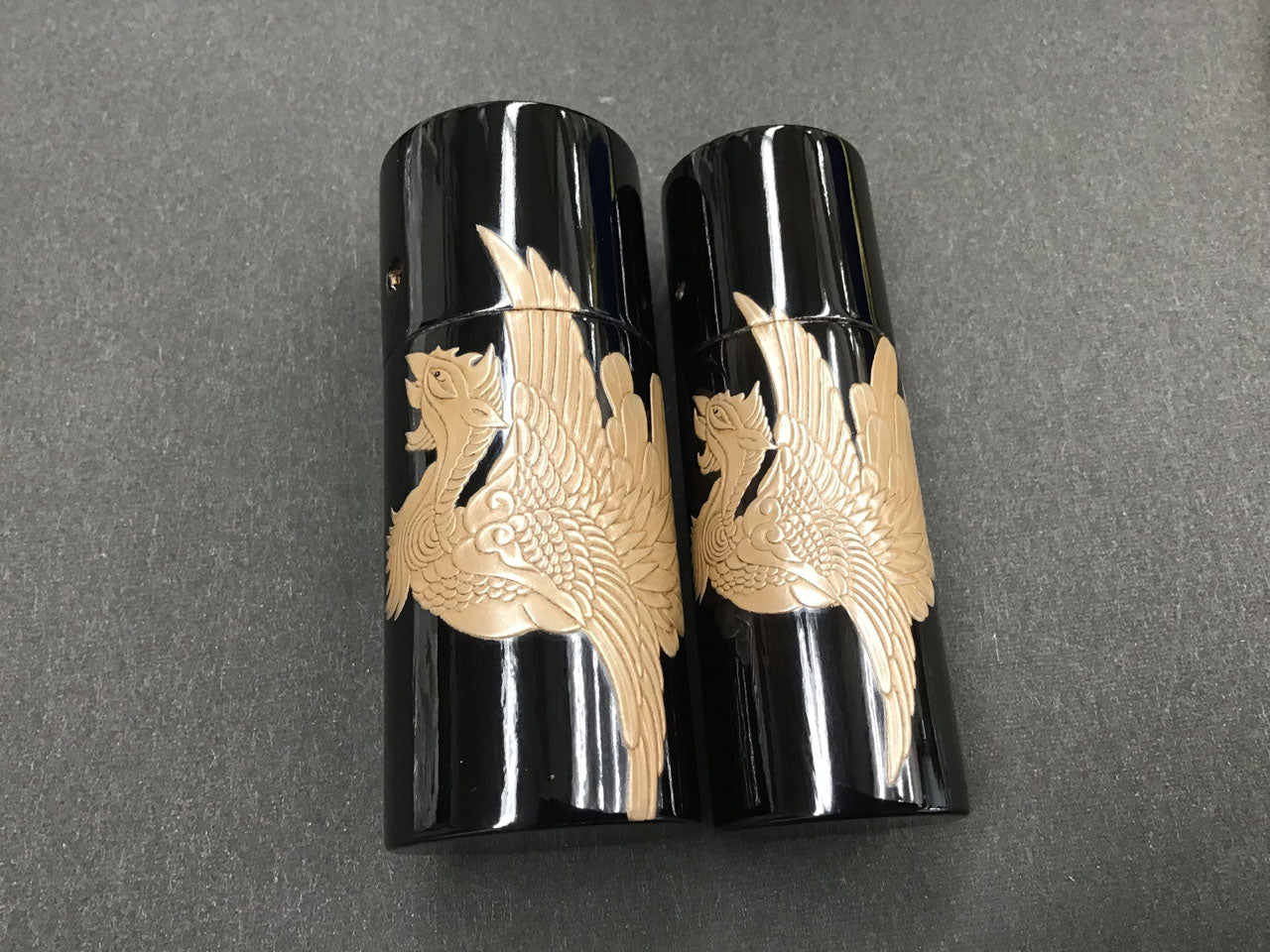 漆 ギリ粉入れ＆筆粉入れ セット